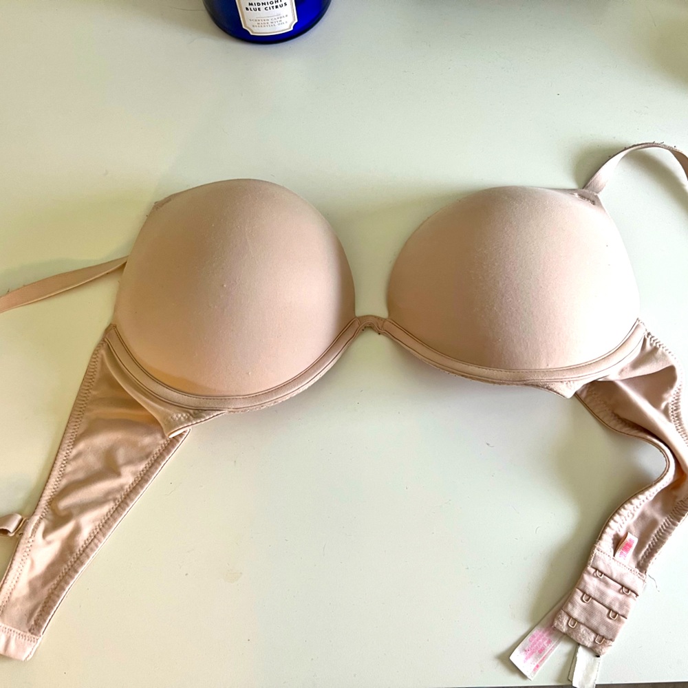 PINK VS tan push-up bra